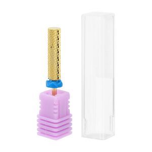 Stepped Cylinder Nail Art Manicure Tool Gold Tone Blue M Medium Teeth